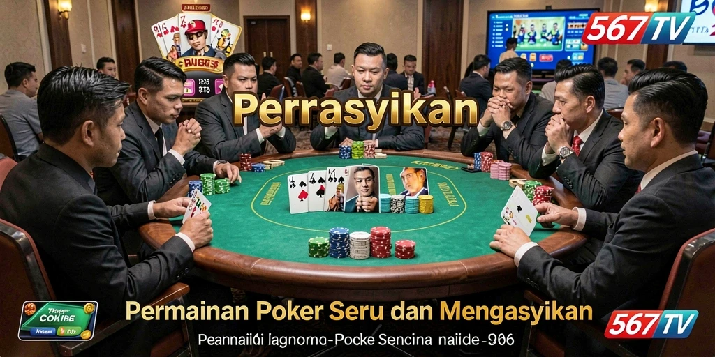 Screenshot utama 567TV menampilkan gameplay seru di meja poker.