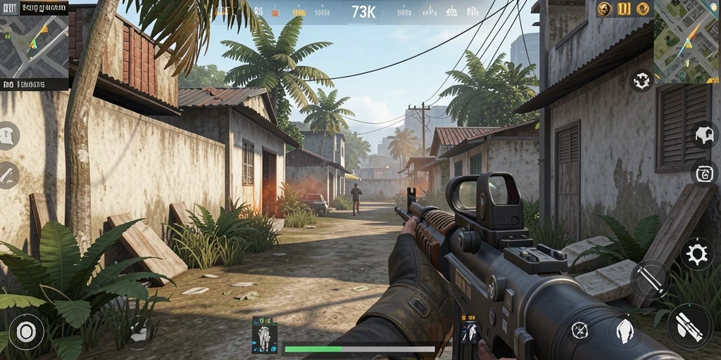 Gameplay seru dan menegangkan dari 73K yang penuh dengan aksi FPS.