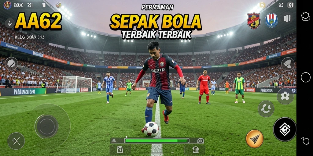 Tampilan gameplay seru dari AA62 dalam aksi sepak bola.