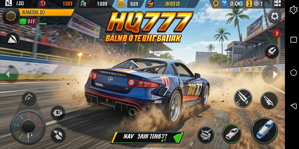 Tampilan gameplay Racing yang mendebarkan dan penuh aksi di HQ777.
