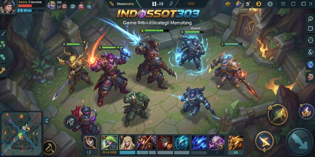 Tampilan menarik dari gameplay <strong>INDOSLOT303</strong> saat pertempuran tim berlangsung.