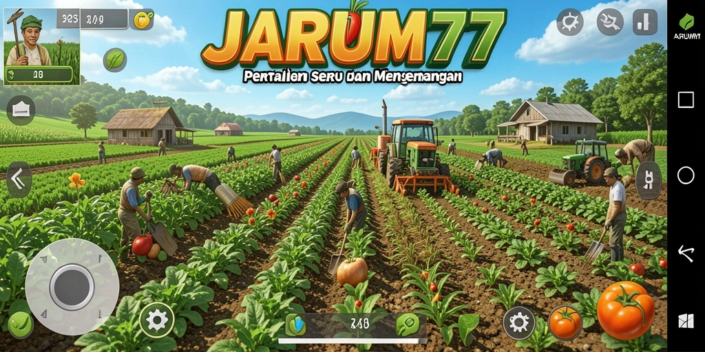 Tangkapan layar utama JARUM77 menampilkan ladang pertanian yang indah.