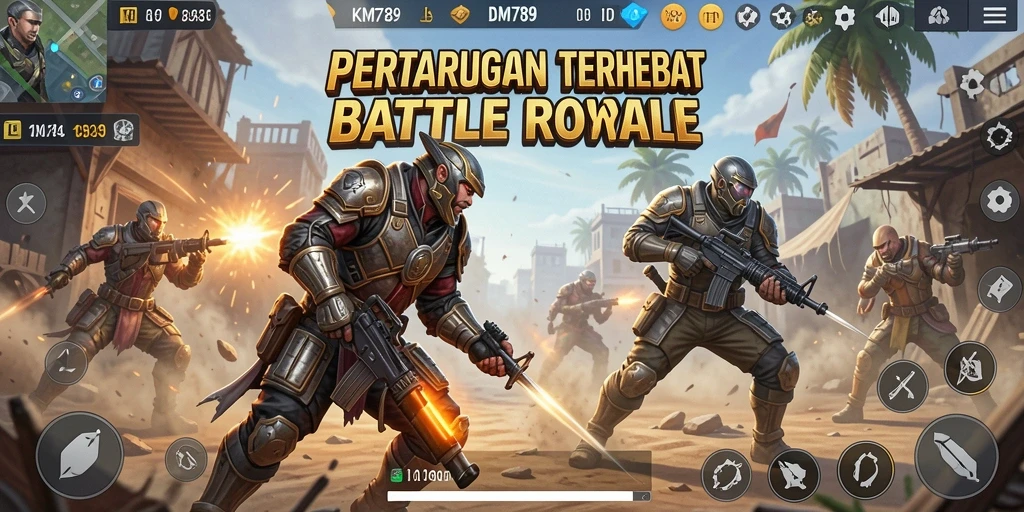 Tampilan gameplay aksi seru di KM789 Battle Royale.