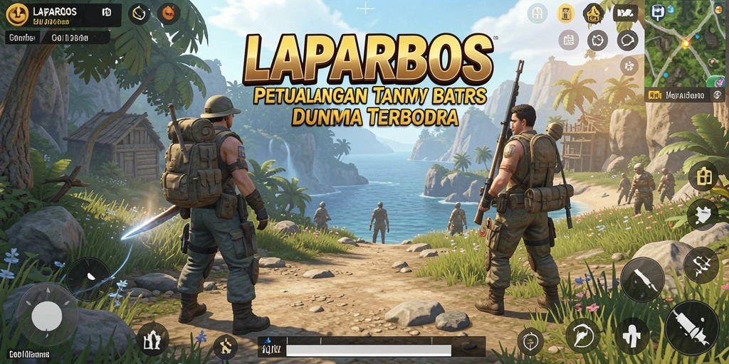 Tampilan gameplay <strong>LAPARBOS</strong> menunjukkan petualangan seru di dunia terbuka.