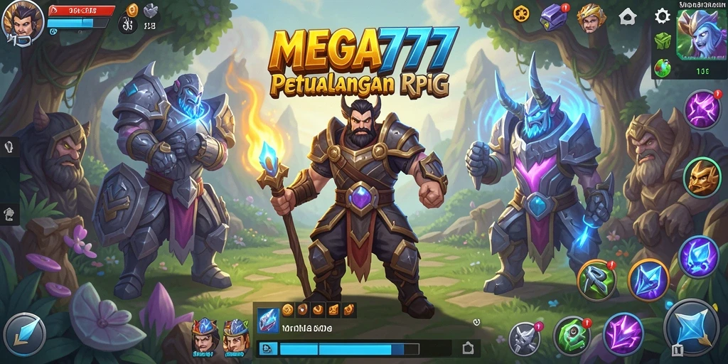 Tampilan gameplay MEGA777 yang menakjubkan dan penuh aksi petualangan RPG.
