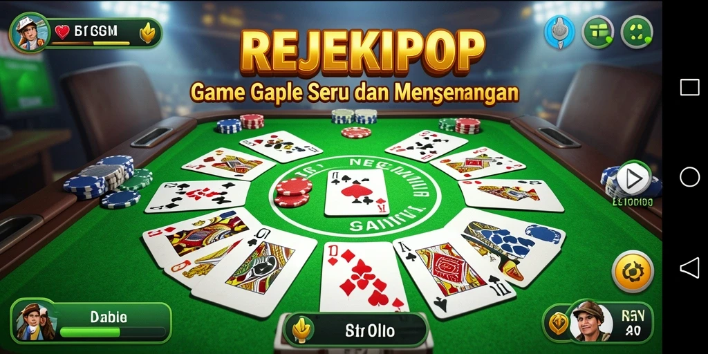 Tampilan menawan dari gameplay Gaple di REJEKIPOP.
