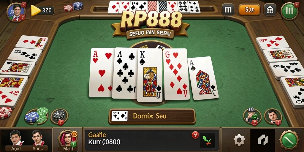 Tampilan gameplay Domino yang menarik dan interaktif di RP888.