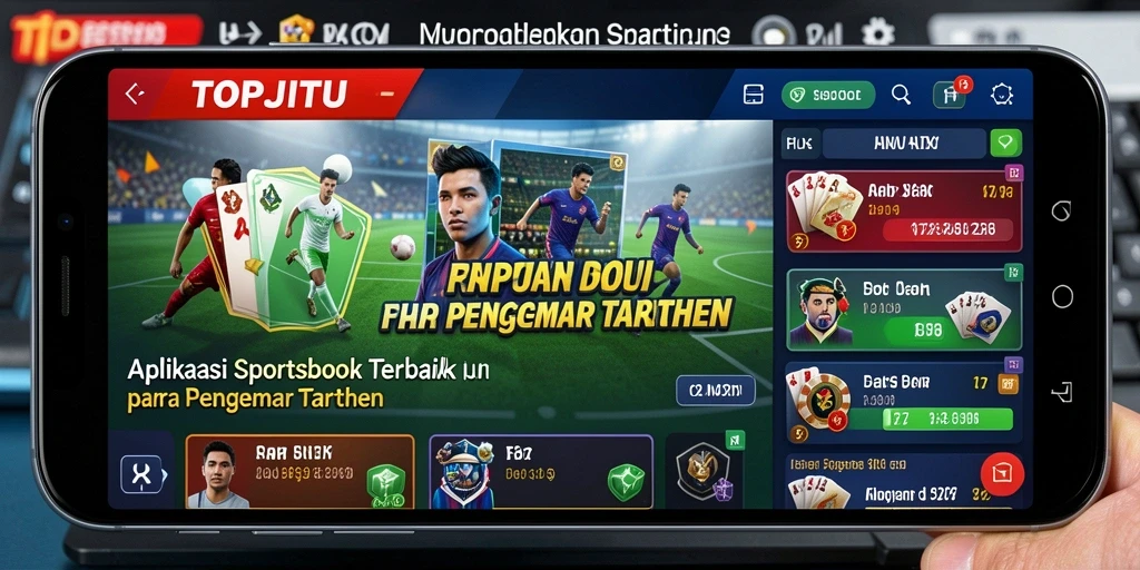 Tampilan gameplay di aplikasi TOPJITU saat bertaruh pada olahraga.