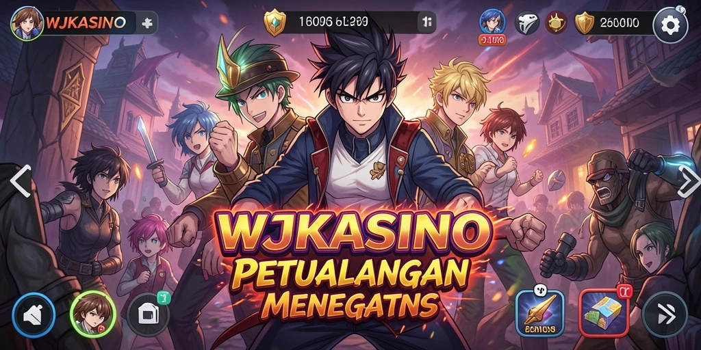 Tampilan gameplay <strong>WJKASINO</strong> yang penuh aksi dan karakter anime.