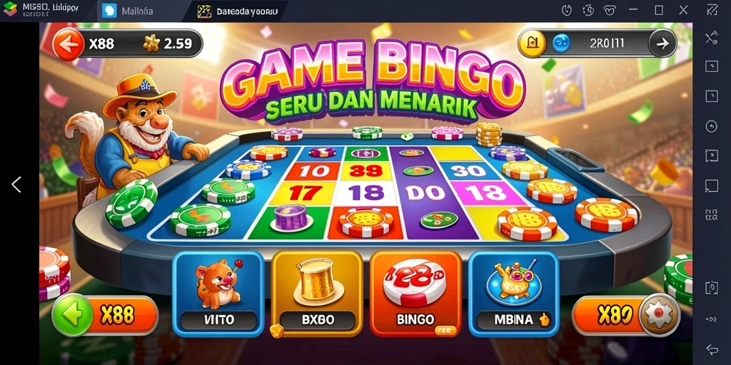 Screenshot gameplay X88 menampilkan suasana seru permainan Bingo.